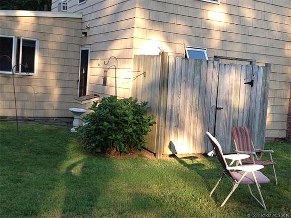 Outside shower on side of home