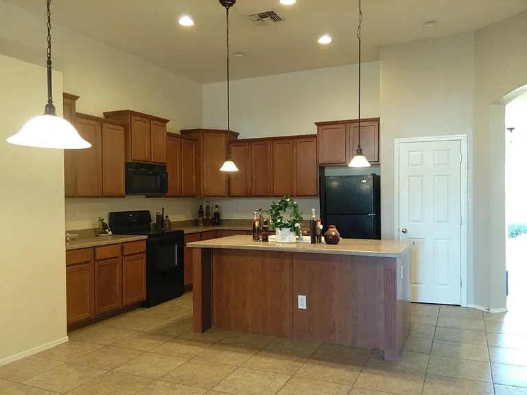 the kitchen with island