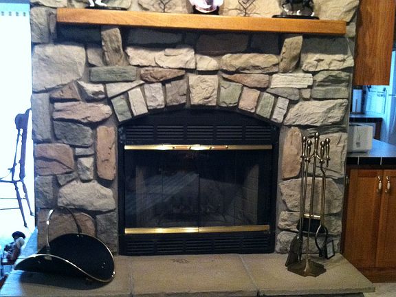 Wood burning fireplace