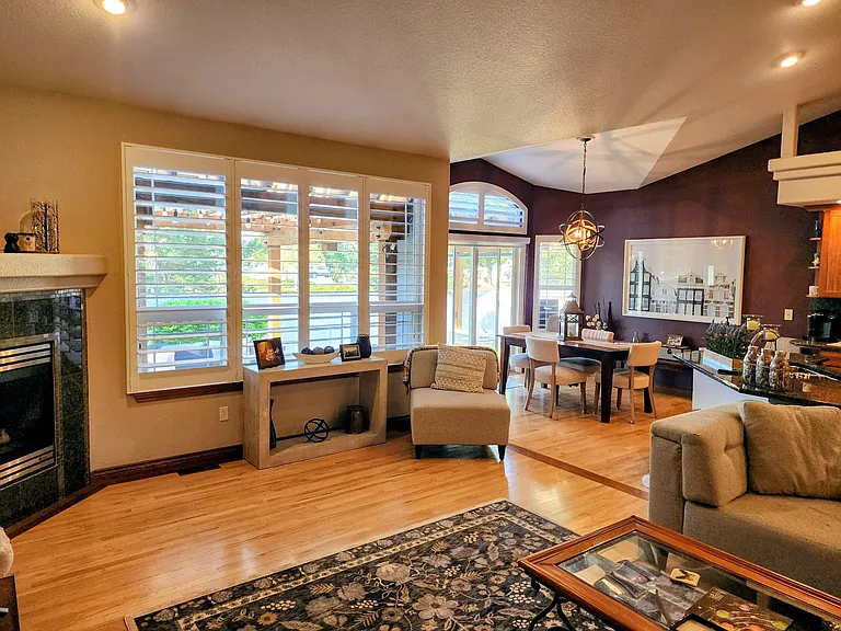 Living Room and view of back patio