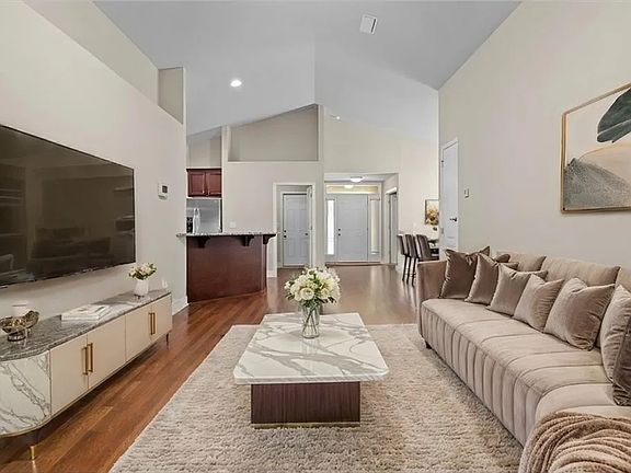 View of living room from back door.