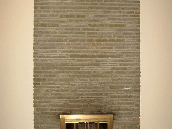 Brick Fireplace in Living Room