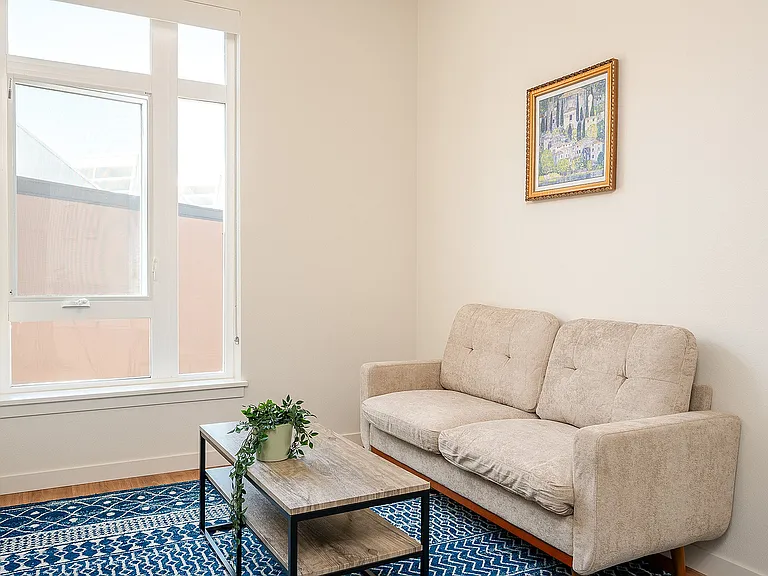 Fully Furnished One-Bedroom, One-Bathroom Floor Plan