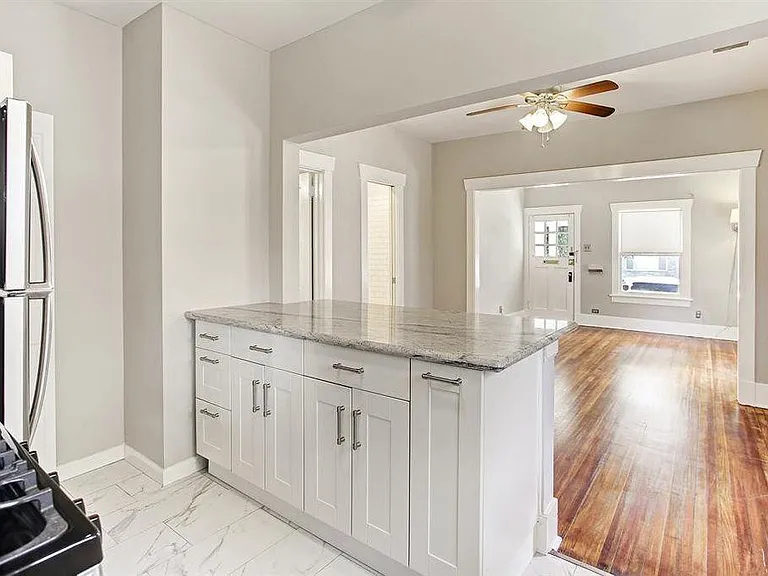View from kitchen to living space