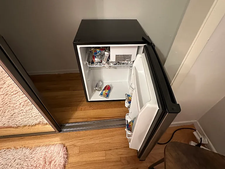 mini fridge-inside the closet
