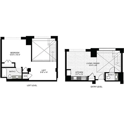 Floor plan 1 Bedroom Y