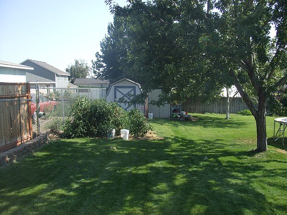 Backyard w/ garden and sheds