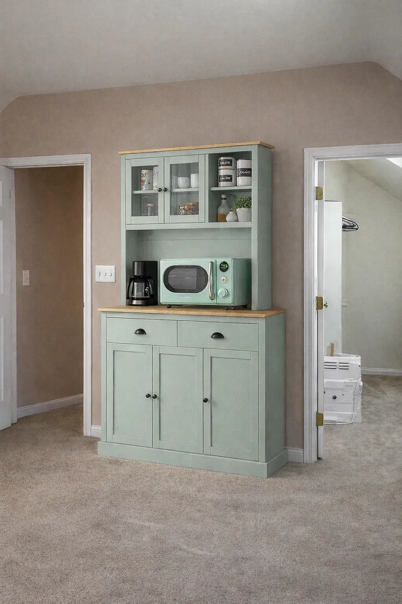 We recently added a kitchenette. The loft already includes a microwave, an air fryer, a refrigerator and a hot plate. You are welcome to bring your own plates, and silverware, but wa can also provide them. You also have access to the main floor kitchen. - 8049 E 28th Pl #L