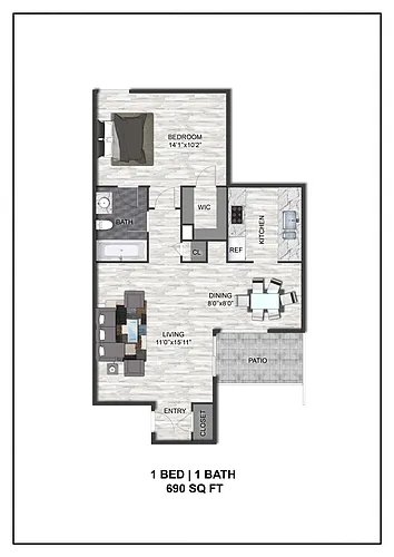 Floor plan 1X1