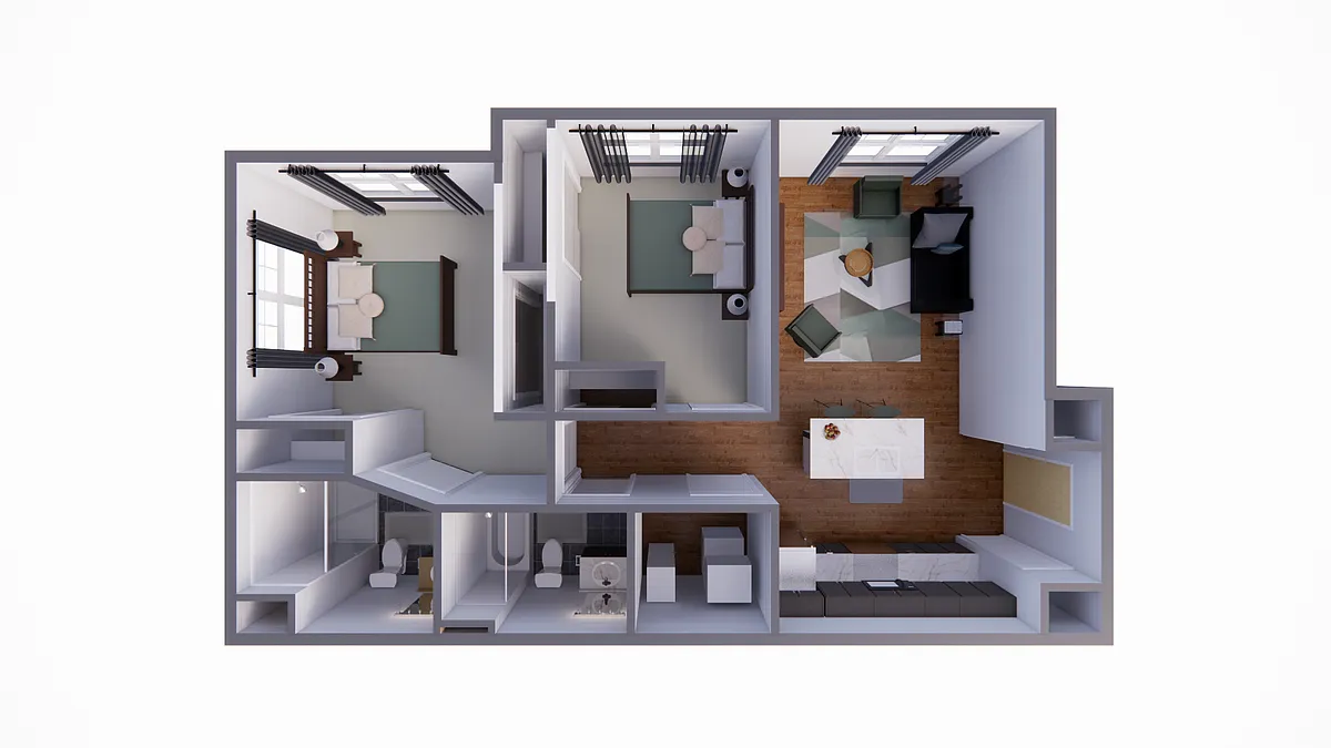 Floor plan 2 Bed 2 Bath