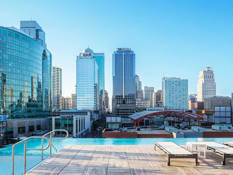 The Infinity Edge Rooftop Pool at Two Light Luxury Apartments