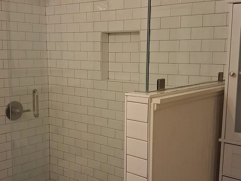Newly remodeled spacious shower.