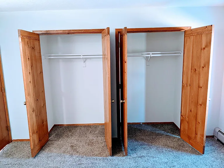 open closets 2nd bathroom