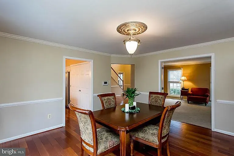 Dining room. Additional lighting is being installed and the room has recently been painted.