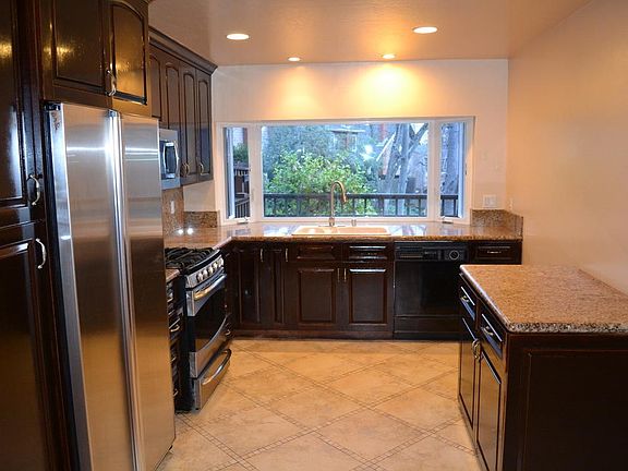 Kitchen with view of the deck.