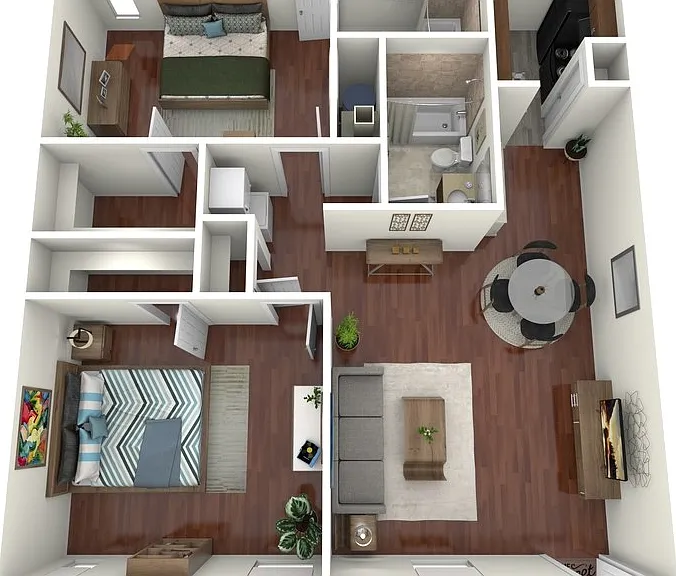 2x2 B (Unit H) Floorplan Diagram