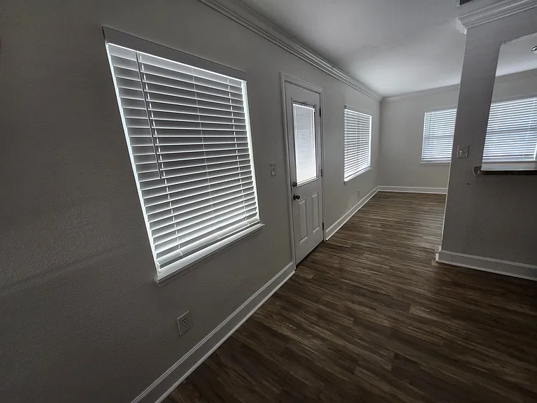 From inside kitchen facing living room