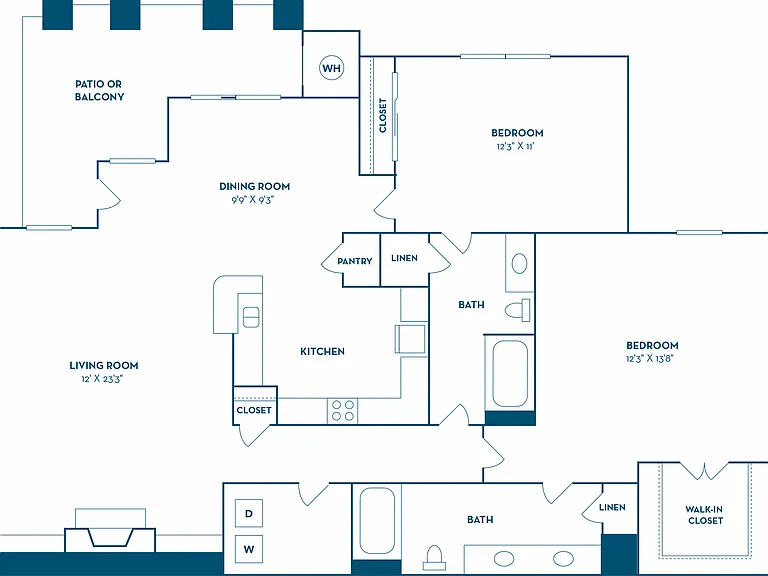 2 Bedroom | 2 Bath | 1147 SF 2 Bedroom | 2 Bath | 1147 SF