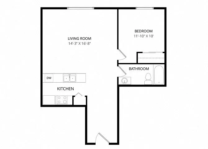 Floor plan Wasilla Fishhook 1x1