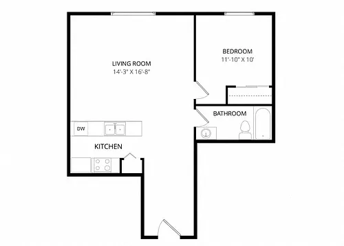 Floor plan Wasilla Fishhook 1x1