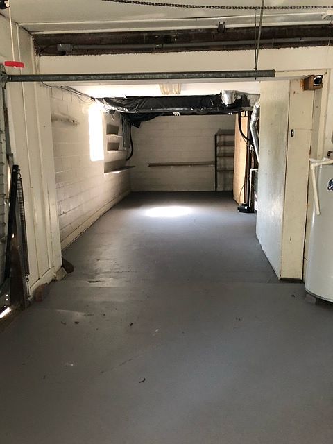 Large storage area adjacent to garage