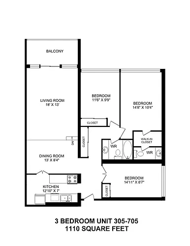 Floor plan 3 Bedroom