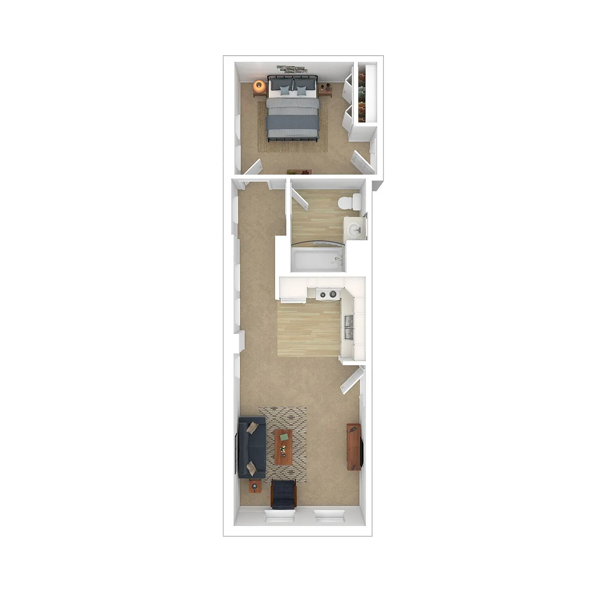 Floor plan 1 Bedroom 1 Bathroom Accessible