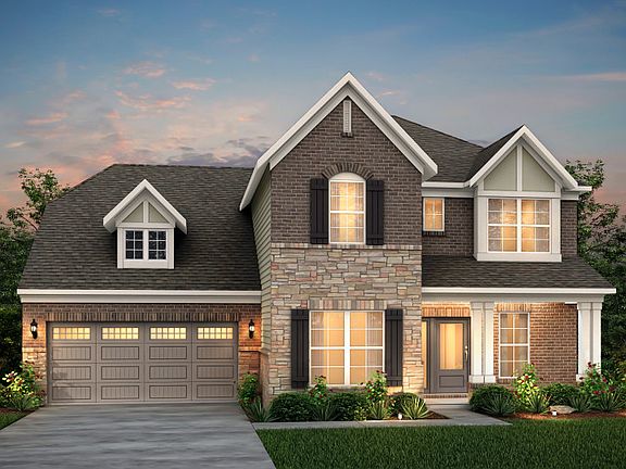 Northridge Exterior EC2S features brick, stone and covered front porch.