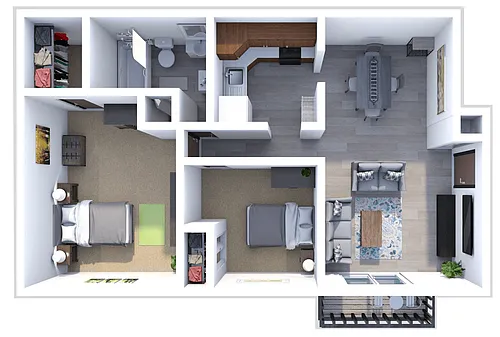 Floor plan FOXBOROUGH COMMONS 2 BEDROOM 1 BATH