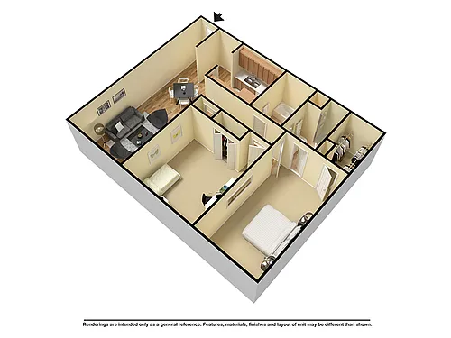 Floor plan 2 Bedroom 2 Bath