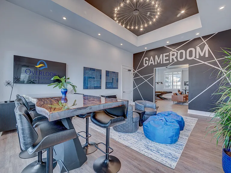 Overlook at Riverside Gameroom Couch and Beanbag Chairs