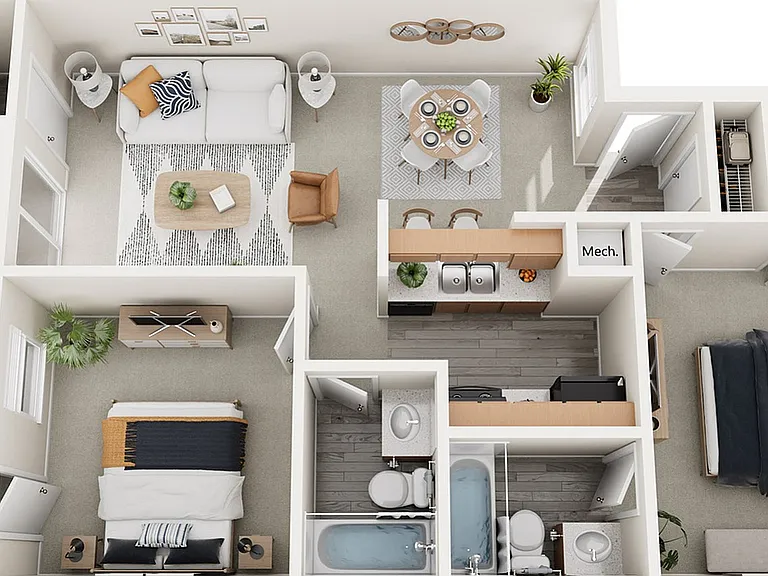 Two Bedroom, Two Bathrooms, 924 sqft. Two Bedroom, Two Bathrooms, 924 sqft.