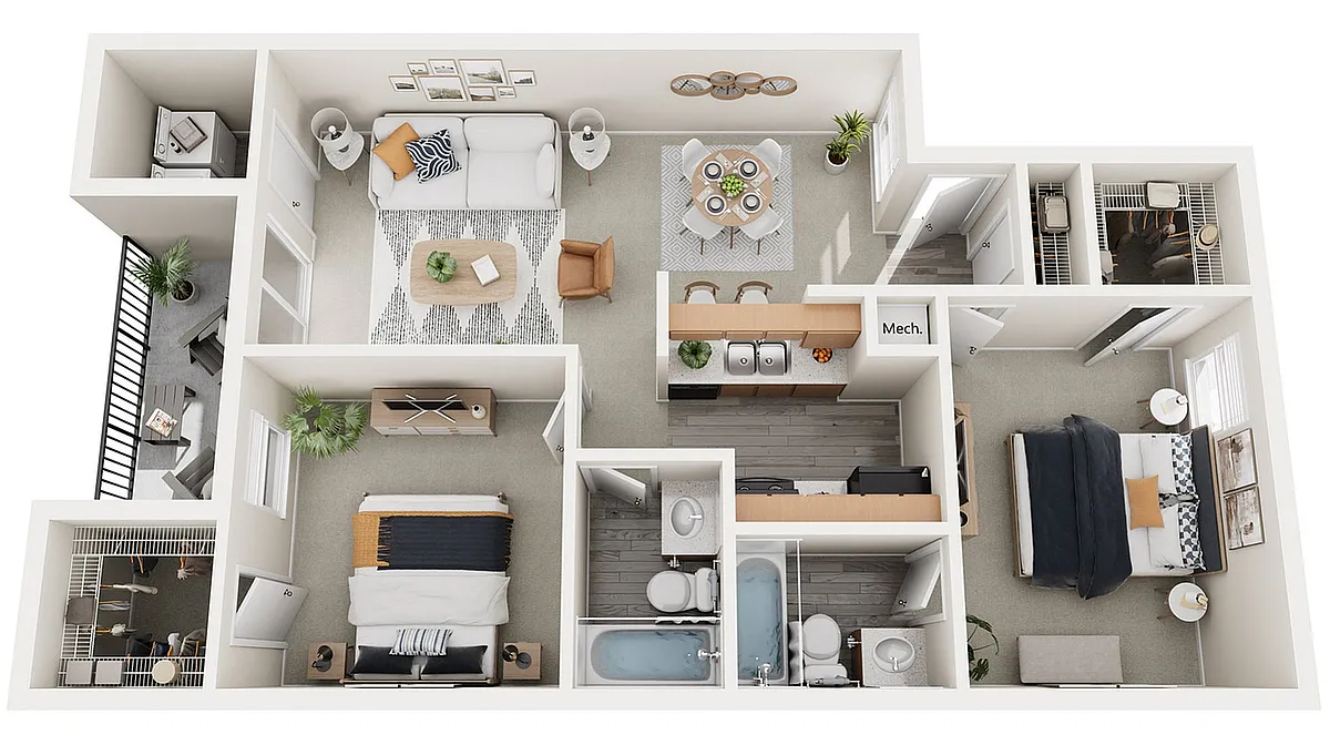 Floor plan B3 Two Bedroom