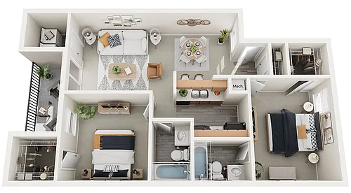 Floor plan B3 Two Bedroom