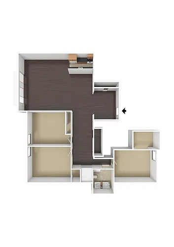 Floor plan 3-Bedroom Standard Unfurnished