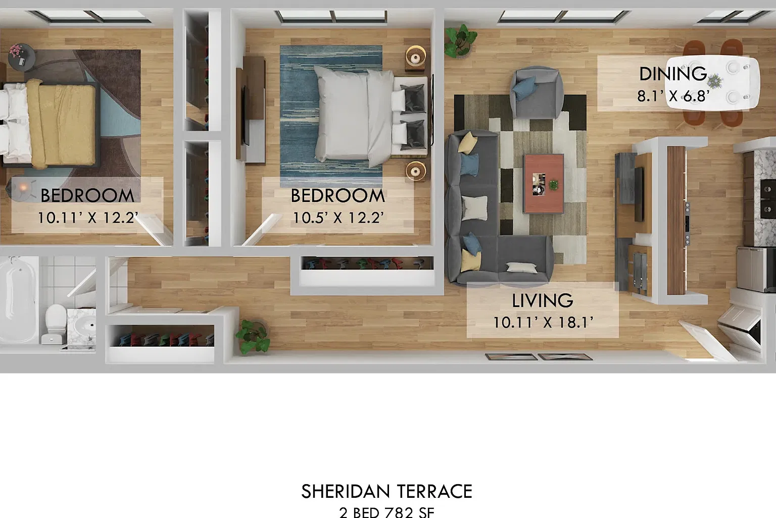 2 bed, 1.0 bath, 782 sqft, $2,463 — Photo 2