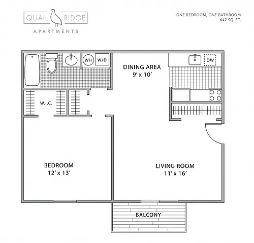 Floor plan 1BR/1BA