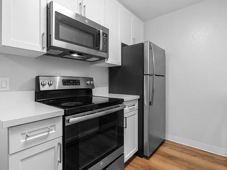 Fully-equipped kitchens with stainless steel appliances