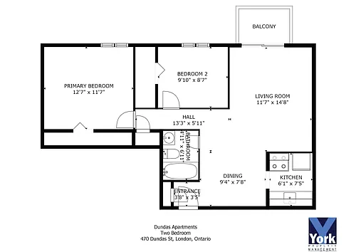 Floor plan Two Bedroom Apartment