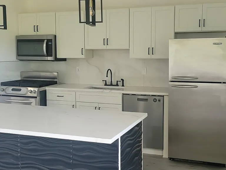 Open concept kitchen and living area