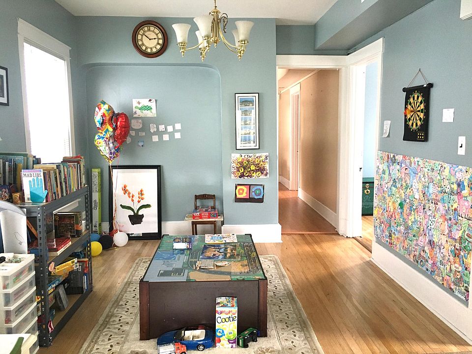 dining room connected to living room, and just inside front entrance (currently used as playroom)