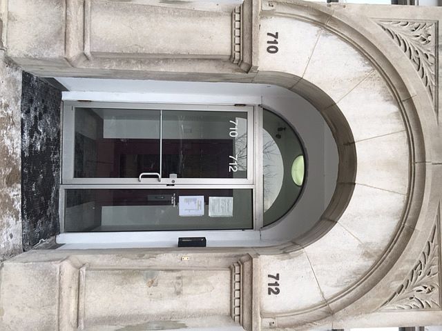 front of building