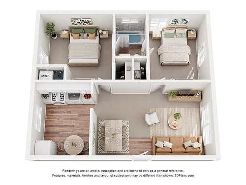 Floor plan Two Bedroom Apartment