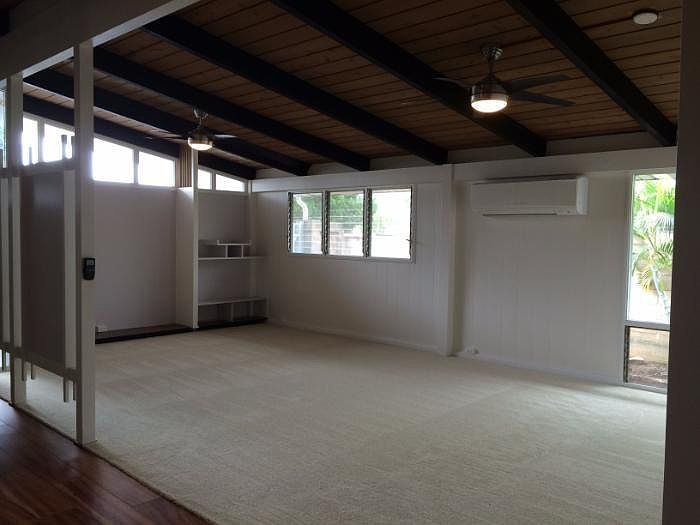 Spacious living room with split-system air conditioning