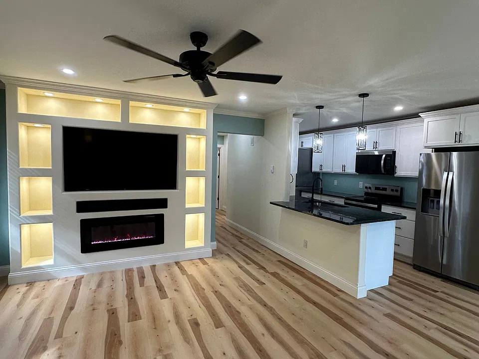 Open concept living room & Kitchen Area