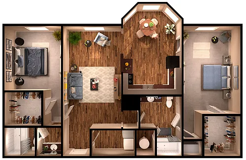 Floor plan 2 Bed 2 Bath