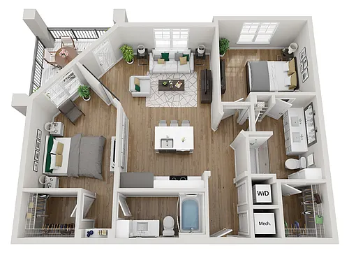 Floor plan 2B2 - Phase 2 Modern