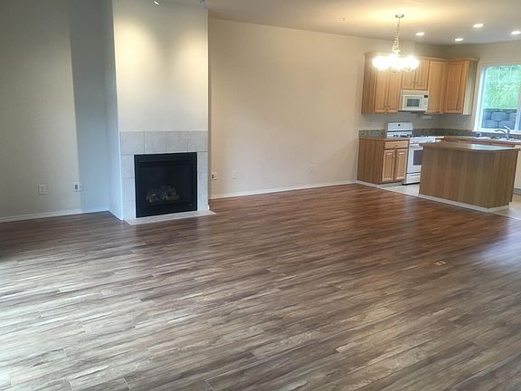 Gas fireplaces with open living dining area