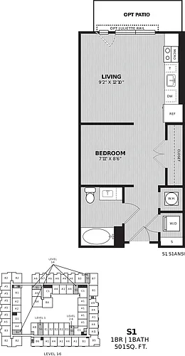 Floor plan Studio-S1 Arco
