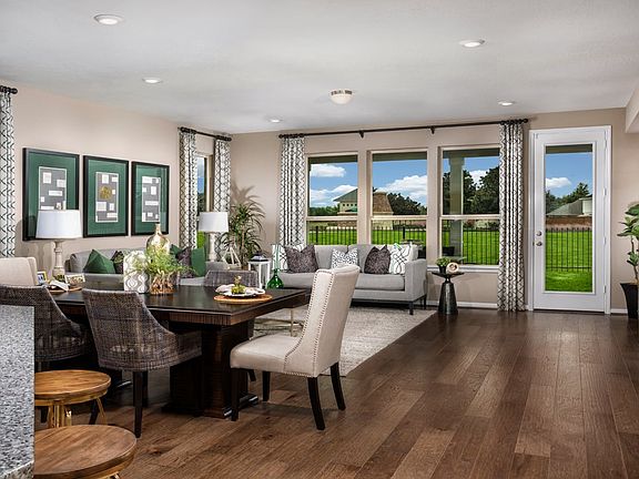 Plan 2130 Great Room as modeled at Bryan Crossing